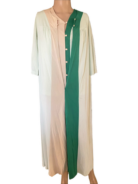 Shadowline Cream and Green Colorblock robe and matching top. No pants